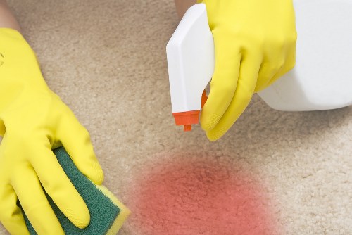 Regular cleaning in a bright and tidy living room