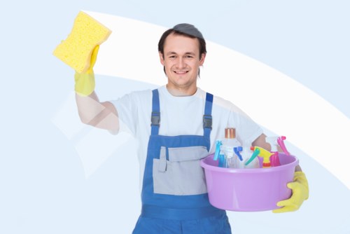 Deep house cleaning of bathroom tiles and fixtures