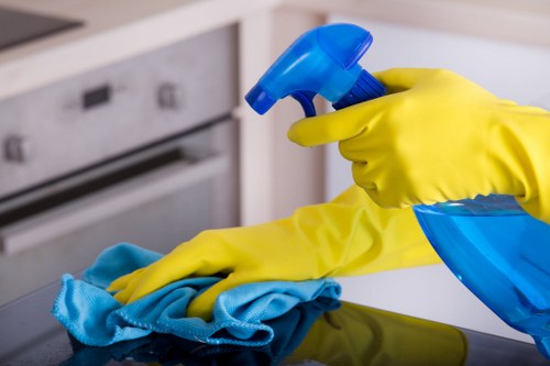 Shared space regular cleaning in a hallway or lobby