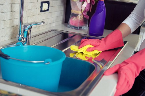 Deep cleaning bathroom surfaces in a short-term rental