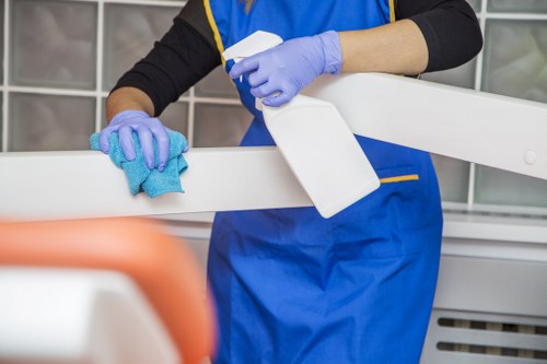 Professional communal area cleaning in a lift lobby